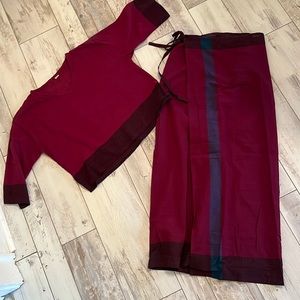 NWOT Boho Linen top & wrap skirt set/swim cover up